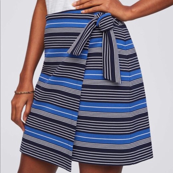 Super Cute Striped Wrap Skirt from LOFT - Picture 2 of 3